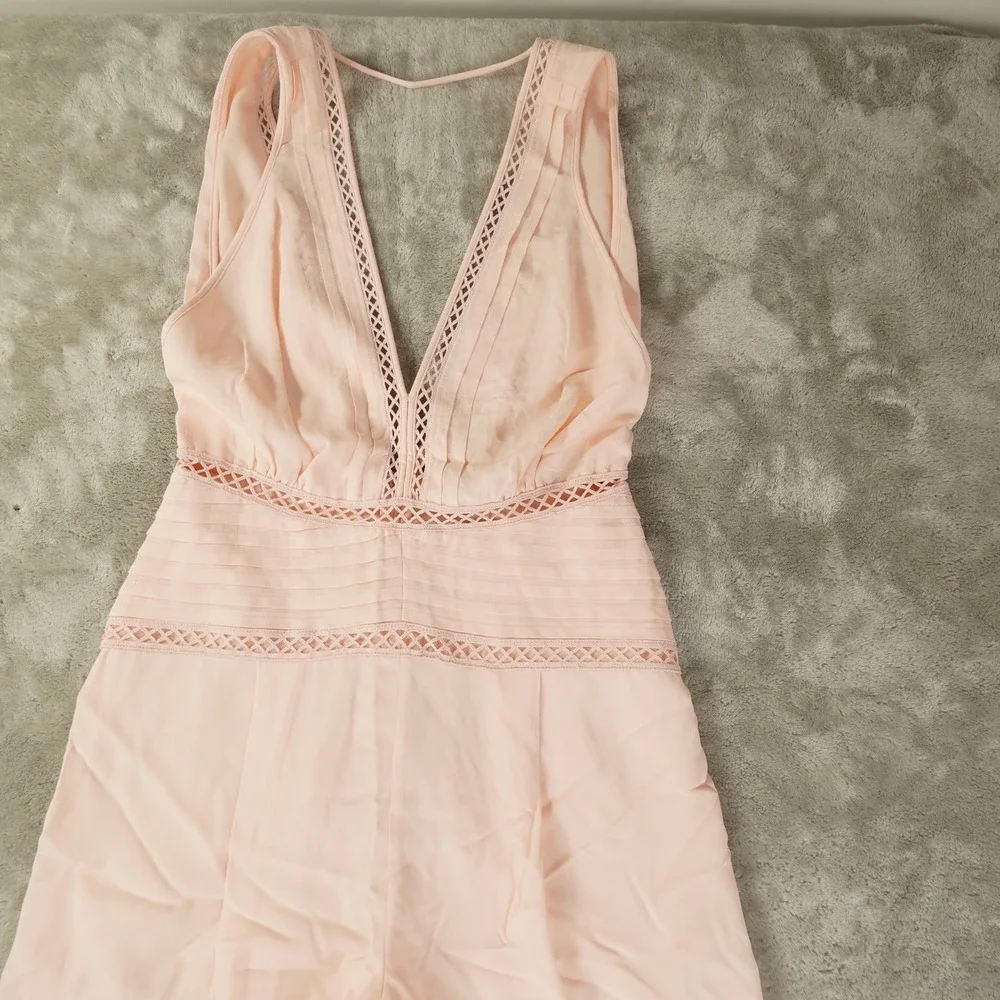REISS Regular Wide Leg Resort Jumpsuit in Blush Pink Women's 4 Chic City - Picture 3 of 14